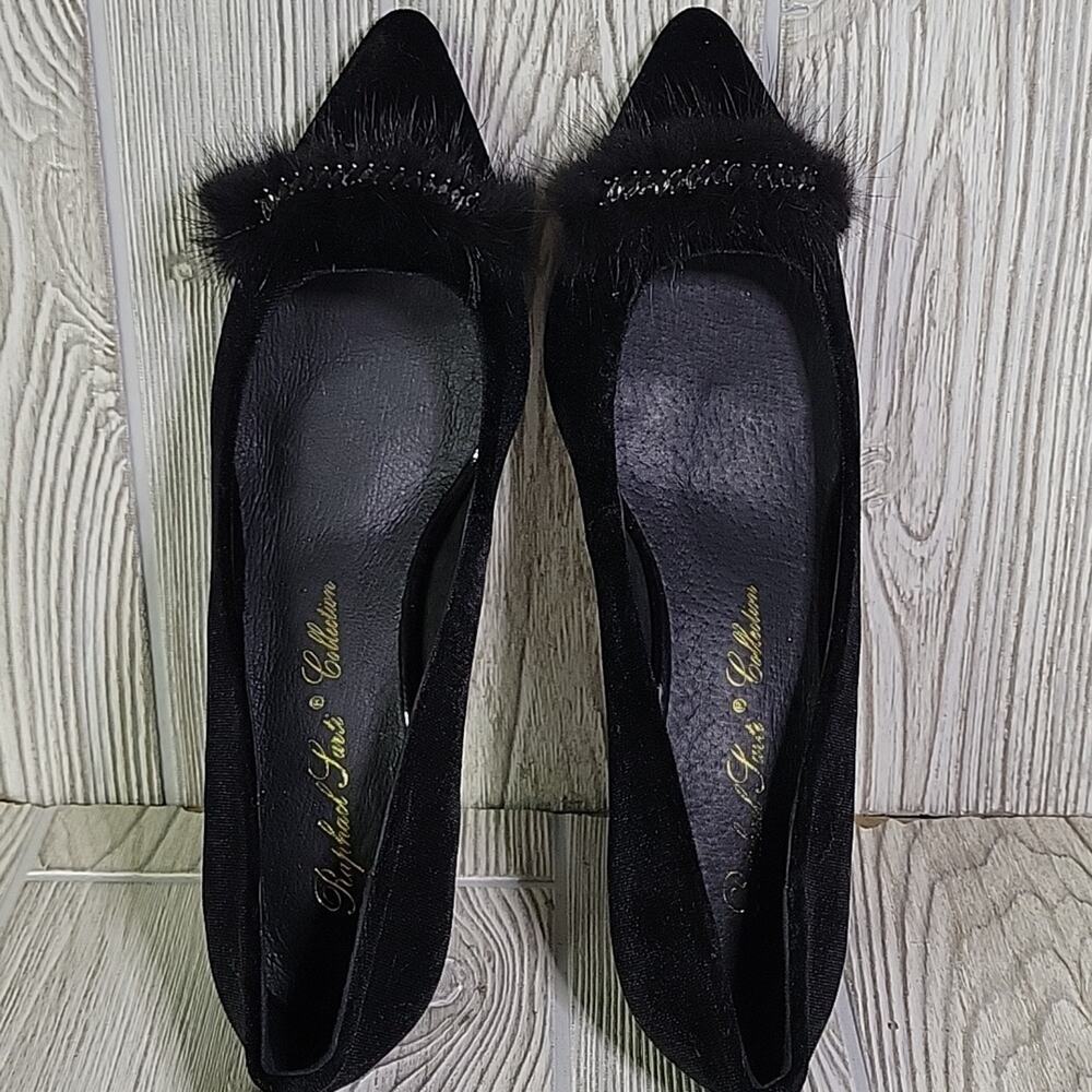 Raphael Sarti Black Velvet Shelly Heels Womens Size 39 US 8.5-9 NEW - Picture 6 of 13